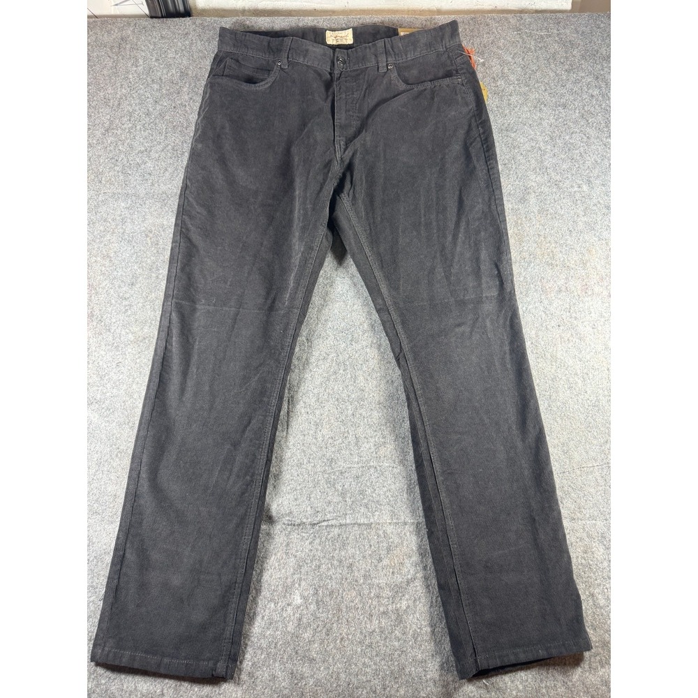 Weatherproof Vintage Mens Iron Gray 36x32 Corduroy 5 Pocket Straight Fit‎ Pants